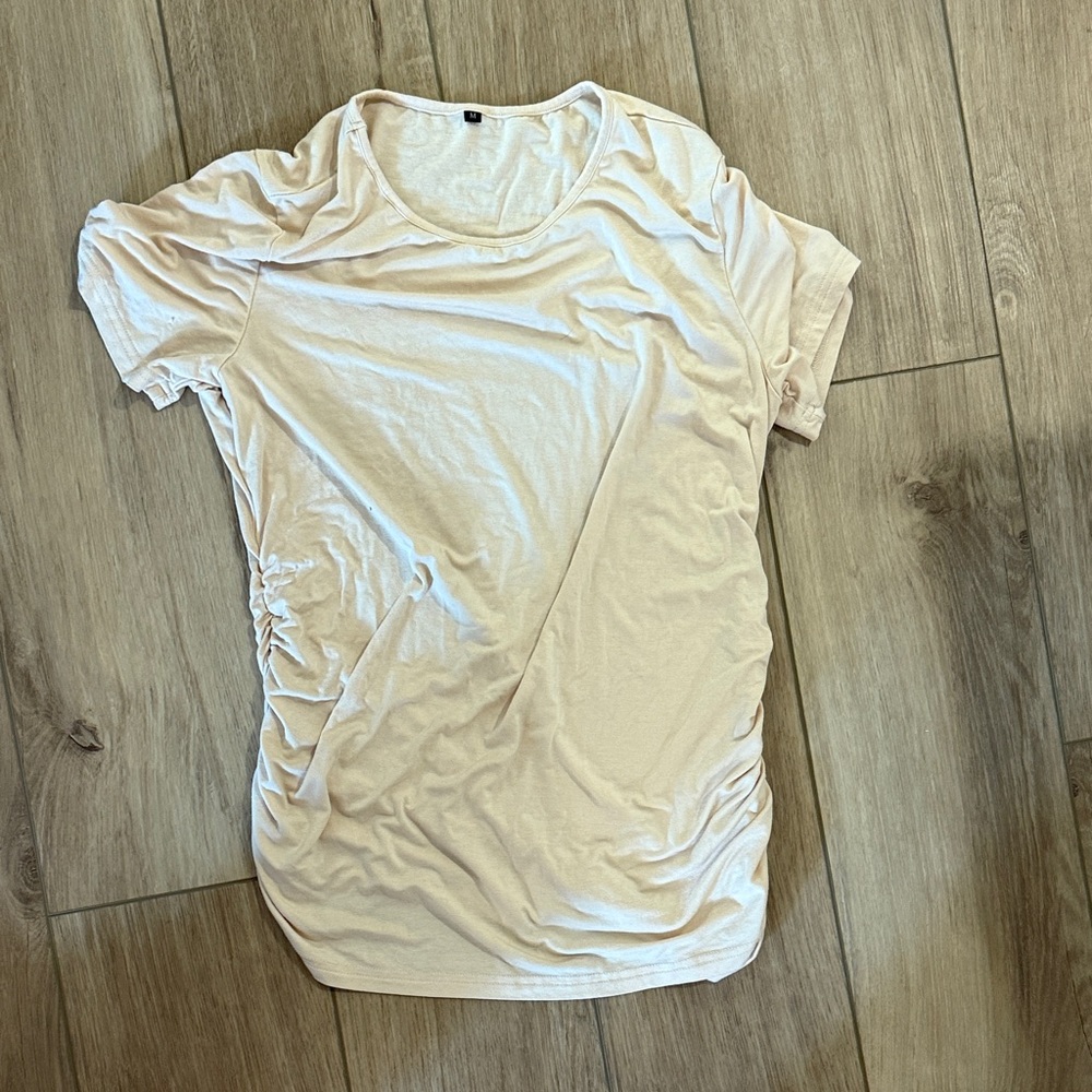 Women's Pregnancy Cream Short Sleeve Top
